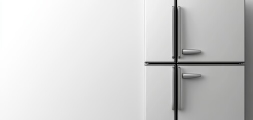 Modern refrigerator on a white background, showcasing sleek design and functionality. Ideal for kitchen decor and appliance sections.