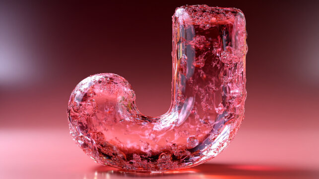 A pink, bubbly letter J sits on a red, gradiated background.