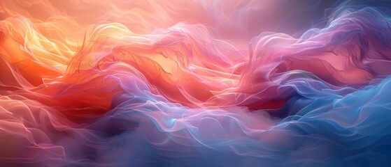 Obraz premium Glowing Waves of Smoke and Fire with Dynamic Energy Flow