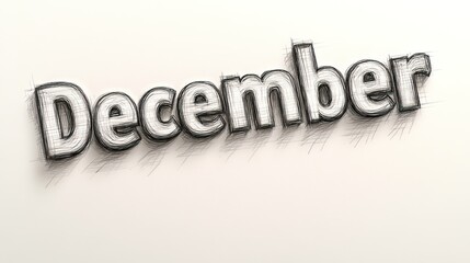 Stylized lettering for December creates a warm, inviting atmosphere
