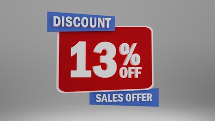 Vibrant 3D Discount Price Sign for Sales – Colorful Promo Tags with 10% to 25% Off, Perfect for Dynamic Sales Offers