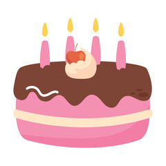 birthday cake and candles cartoon