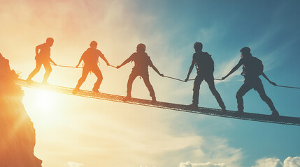 Fototapeta premium Encourage team members to take calculated risks, providing support and guidance to help them navigate potential challenges.