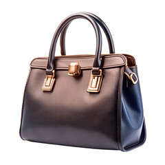 Luxury handbag for a fashionable female, leather handbag, stylish woman purse on a transparent background