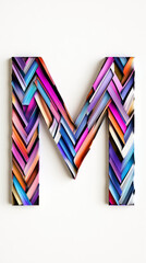 Obraz premium The letter M is formed with colorful stacked books, creating a creative and abstract composition.