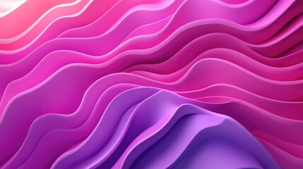 Vibrant Pink and Violet Ripples. Modern Abstract 3D Background Rendering