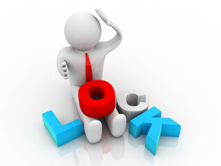 3d rendering business leadership concept 
