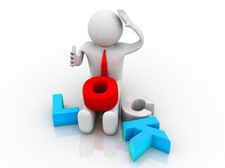 3d rendering business leadership concept 
