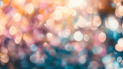 Obraz premium bokeh lights. The image creates a festive and luxurious atmosphere, with the shimmering particles and deep black background providing a striking contrast.