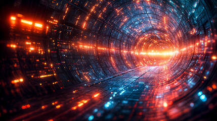 Fototapeta premium Couloir d'information numérique lumineux