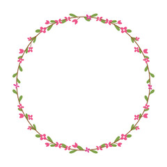 Simple Floral Circle Frame