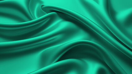 Obraz premium Elegant Green Satin Fabric Background - Luxurious and Smooth Texture 4K Wallpaper