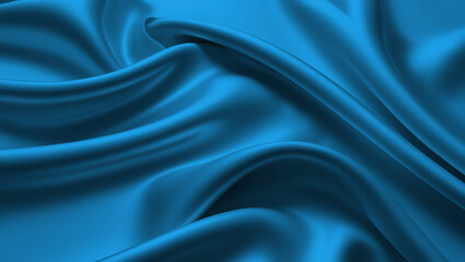 Obraz premium Elegant Blue Satin Fabric Background - Luxurious and Smooth Texture 4K Wallpaper