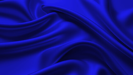 Obraz premium Elegant Blue Satin Fabric Background - Luxurious and Smooth Texture 4K Wallpaper