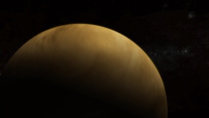 Planet venus, 3d Venus atmosphere planet zoom in on space with star