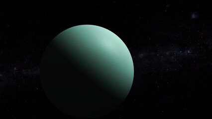 3d Uranus planet view star space, planet in space