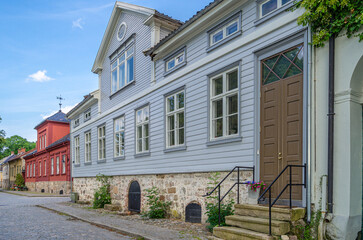 Architecture in the old town of Fredrikstad, Norway