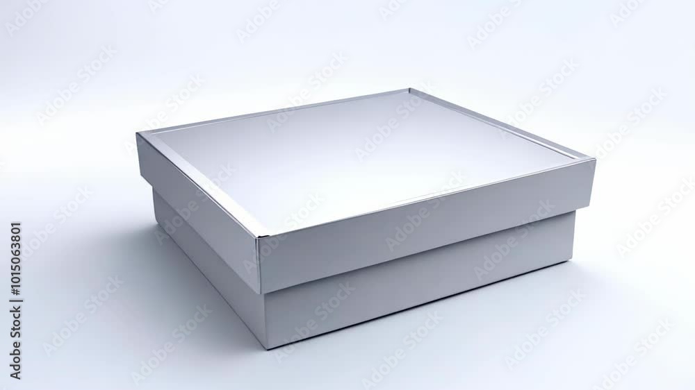 Poster clean white box mockup with a rectangular shape, suitable for product packaging or branding display