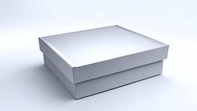 Clean white box mockup with a rectangular shape, suitable for product packaging or branding display