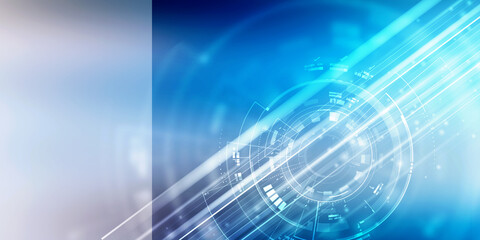 Obraz premium 2d illustration Abstract futuristic electronic circuit technology background