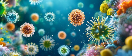 Microscopic Organisms in Vibrant Close-Up Detail