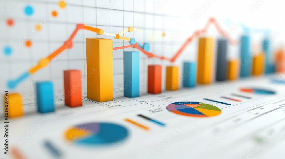 Poster enhanced data-driven marketing insights presentation with interactive charts on clean white backgrou