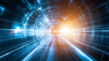 Abstract Geometric Tunnel with Intertwined Shapes