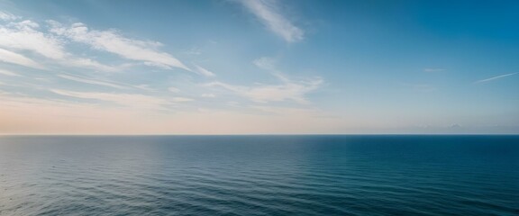 Obraz premium Sky and clouds reflected in the sea. Horizon, beach, ocean. AI generated