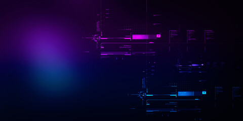 2d illustration Abstract futuristic electronic circuit technology background