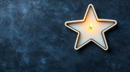 Fototapeta premium A glowing star candle against a dark background, perfect for adding a cozy and festive touch to any space or event