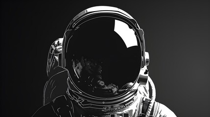 High-Quality Simple Astronaut Helmet Art Design