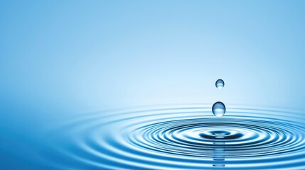 Water Droplets Creating Ripples in Calm Pond