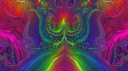 A vibrant and intricate abstract design with swirling colors and patterns, creating a mesmerizing visual experience.