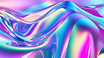 Obraz premium Vibrant abstract waves in shades of blue, pink, and purple create a dynamic and energetic visual experience.