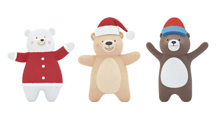 Happy Bear in a Santa Hat Spreading Christmas Cheer with Joy