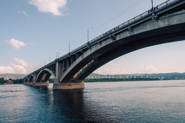 Communal bridge over the Yenisei River