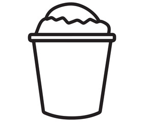 Illustration of a cupcake, Frozen yogurt line icon, Line art ice - cream vector