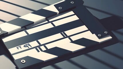 Minimalist Movie Clapperboard Vector Graphic