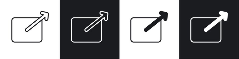 Export icon vector icon set black filled and outlined style.