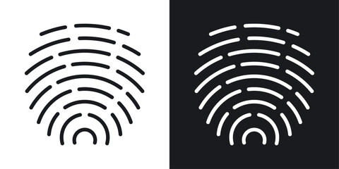 Fingerprint icon vector icon set black filled and outlined style.