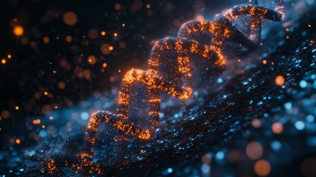 Medical paradigm shift DNA double helix morphing into a personalized holographic health profile
