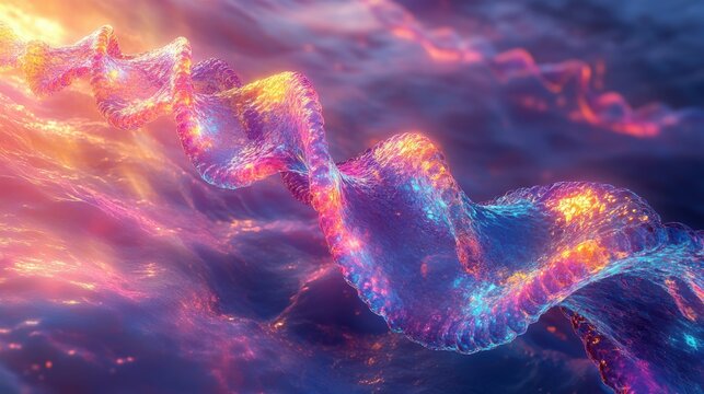 Medical paradigm shift DNA double helix morphing into a personalized holographic health profile