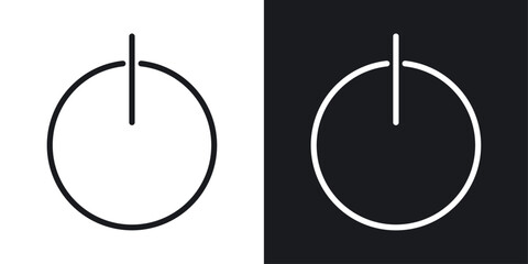 Power button icon vector icon set black filled and outlined style.