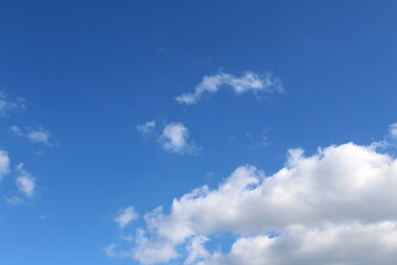 Sky background with white clouds.	