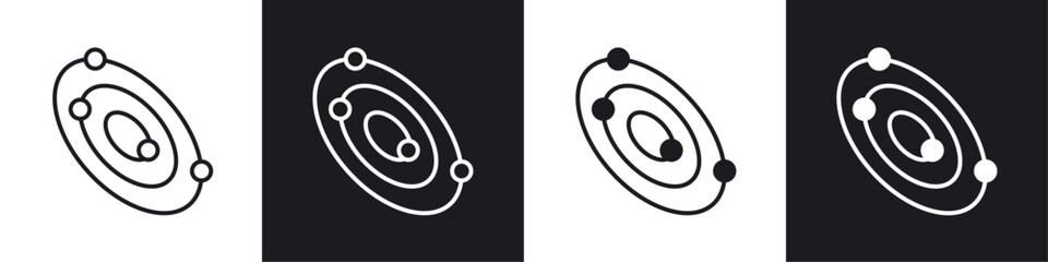 Space icon vector icon set black filled and outlined style.