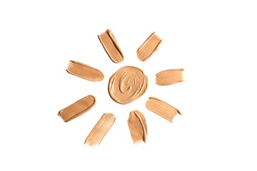 The sun is drawn from a foundation on a white 