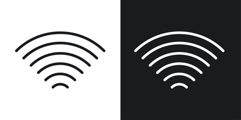 Wifi icon vector icon set black filled and outlined style.