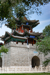 Fototapeta premium Shanxi Taiyuan Jin Ancestral Temple General Longzhu recent colorful sculpture, the entrance of the Hall of the Virgin Mary 