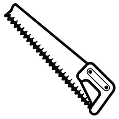 Hand Saw Vector silhouette.