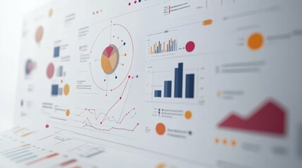Data-driven marketing insights with interactive charts and graphs, on a clean white backdrop